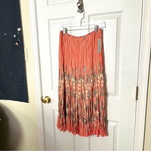 ✧･ﾟNWT rafael coral floral pleated maxi skirt